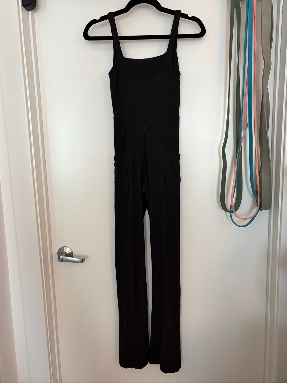 aerie Black flare-Leg Jumpsuit with Pockets